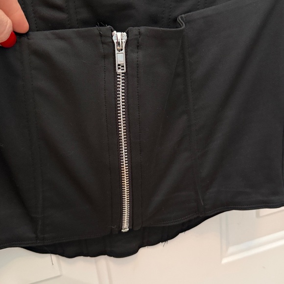 REORIA Mesh Long Sleeve Boned Corset Square Neck Going Out Bustier Crop Top - Picture 10 of 12